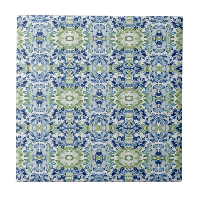 Azulejo De Cerâmica Padrão Floral Greem BOHO (Frente)