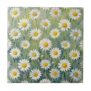 Azulejo De Cerâmica Padrão Floral Impressionista da Campina de Margari