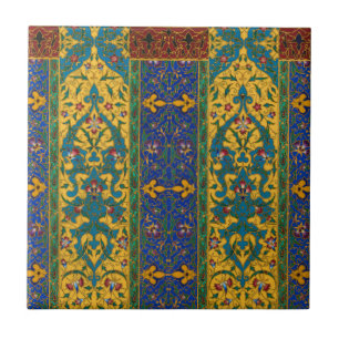 Azulejo De Cerâmica Padrão Floral Intrincado Persa Decorativo