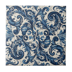 Azulejo De Cerâmica Padrão floral italiano moderno da colheita#12