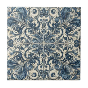 Azulejo De Cerâmica Padrão floral italiano moderno da colheita#7