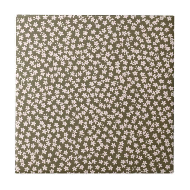 Azulejo De Cerâmica Padrão Floral Japonês Retro Decorativo (Frente)