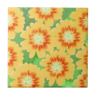 Azulejo De Cerâmica Padrão Floral Laranja