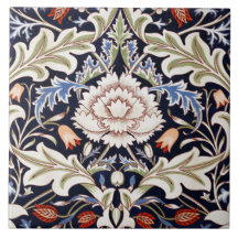 Padrão Floral Lindas Flores Azul Vermelho Verde