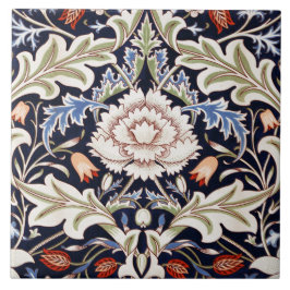 Azulejo De Cerâmica Padrão Floral Lindas Flores Azul Vermelho Verde
