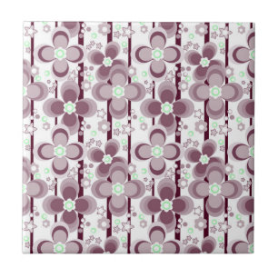Azulejo De Cerâmica padrão floral marrom e branco
