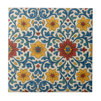 Azulejo De Cerâmica Padrão Floral mediterrânico espanhol português