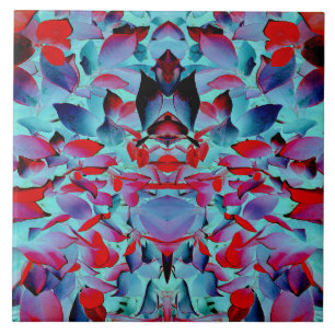 Azulejo De Cerâmica Padrão floral multicolorido moderno