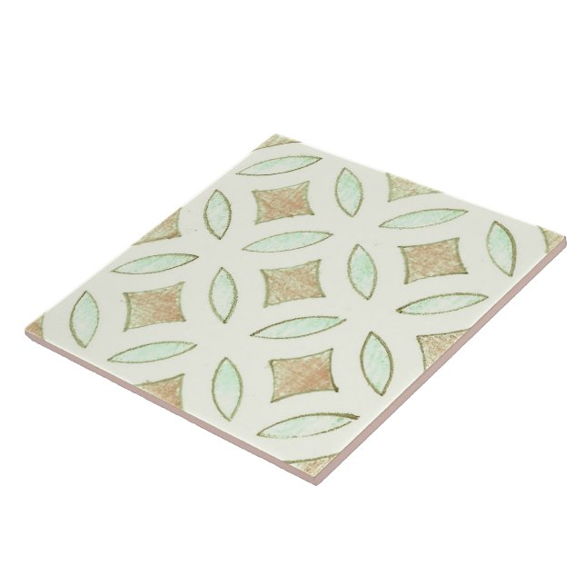 Azulejo De Cerâmica Padrão Floral Neutro do Leste Asiático (Lateral)