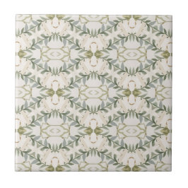 Azulejo De Cerâmica Padrão Floral Neutro Elegante