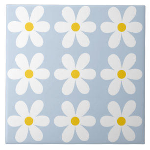 Azulejo De Cerâmica Padrão Floral Retro Daisy