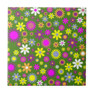 Azulejo De Cerâmica Padrão Floral Retroativo - Papel de parede de flo