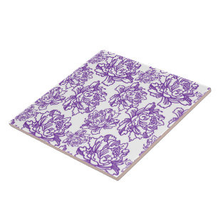 Azulejo De Cerâmica padrão floral roxo