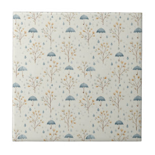 Azulejo De Cerâmica Padrão Floral Sereno Jardim de Chuva (10)