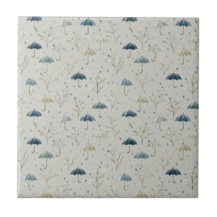 Azulejo De Cerâmica Padrão Floral Sereno Jardim de Chuva (11)