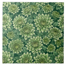 Padrão floral verde de crisântemo