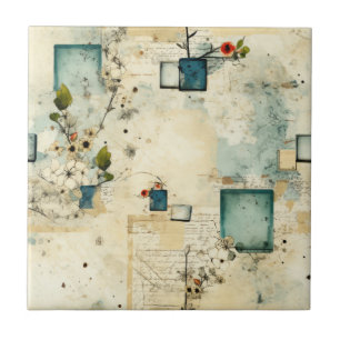Azulejo De Cerâmica Padrão Floral Vintage (5)