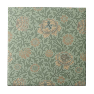 Azulejo De Cerâmica Padrão Floral William Morris Grafton Verde Sálvia