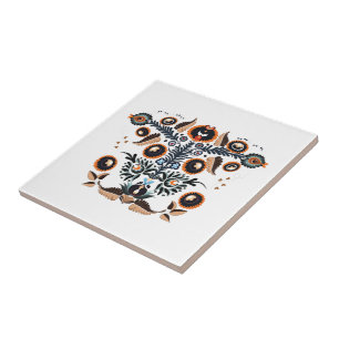 Azulejo De Cerâmica Padrão Folclórico Boho