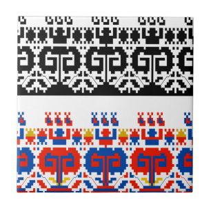 Azulejo De Cerâmica Padrão foliar búlgaro