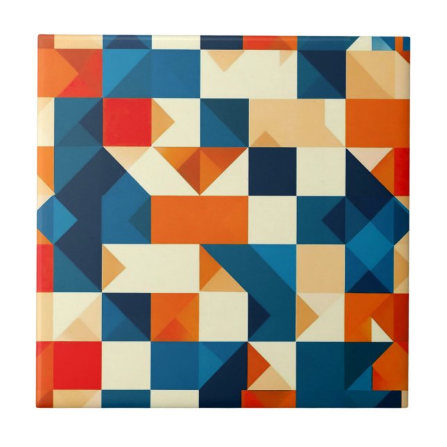 Azulejo De Cerâmica Padrão Geométrico Abstrato (Frente)