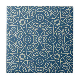 Azulejo De Cerâmica Padrão Geométrico Abstrato Azul e Branco