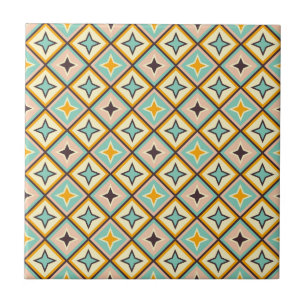 Azulejo De Cerâmica Padrão geométrico abstrato com formas de diamante