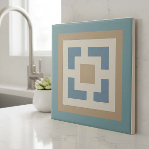 Azulejo De Cerâmica Padrão Geométrico Abstrato Moderno #11 Turquesa ID