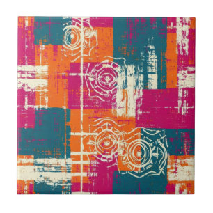 Azulejo De Cerâmica Padrão Geométrico Abstrato Ousado - Textura de Pin