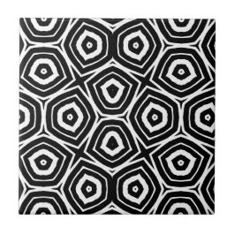 Azulejo De Cerâmica Padrão Geométrico Abstrato Preto e Branco