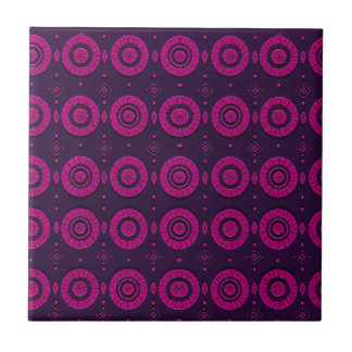 Azulejo De Cerâmica Padrão Geométrico Africano em Círculo Magenta Deco
