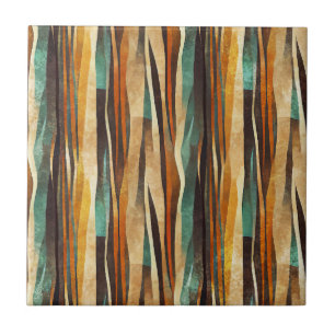 Azulejo De Cerâmica Padrão Geométrico Art Déco em Verde Água e Dourado