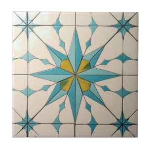 Azulejo De Cerâmica Padrão Geométrico Atômico Moderno Retro de Meados