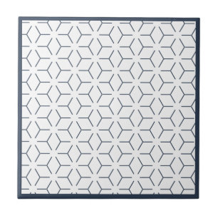 Azulejo De Cerâmica Padrão Geométrico Azul Escuro