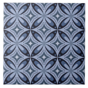 Azulejo De Cerâmica Padrão Geométrico Azul Estilo Retro