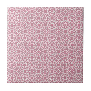 Azulejo De Cerâmica Padrão Geométrico Branco Rosa Sem Costura