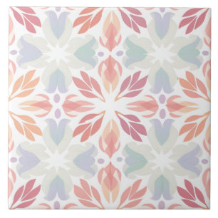 Azulejo De Cerâmica Padrão Geométrico Colorido da Arte Indiana Vibrant