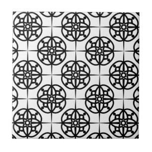 Azulejo De Cerâmica Padrão Geométrico com Vibração Retro Elegante