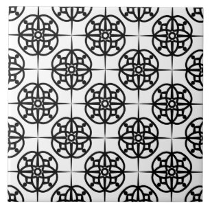Azulejo De Cerâmica Padrão Geométrico com Vibração Retro Elegante