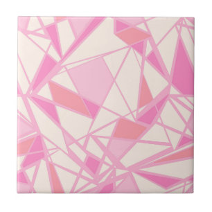 Azulejo De Cerâmica Padrão geométrico cor abstrata rosa