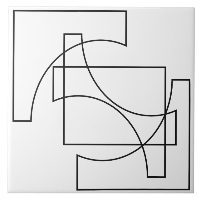 Azulejo De Cerâmica Padrão Geométrico da Trendy (Frente)