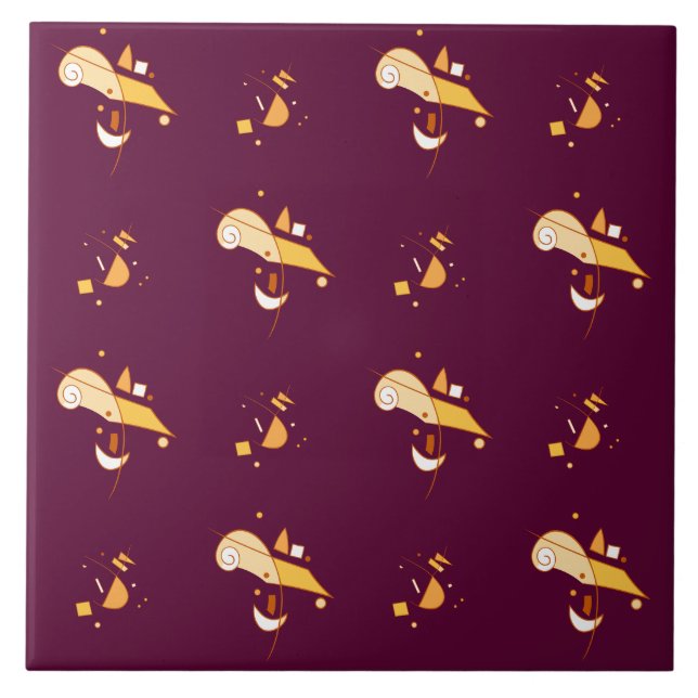 Azulejo De Cerâmica Padrão Geométrico de abstrato (Frente)