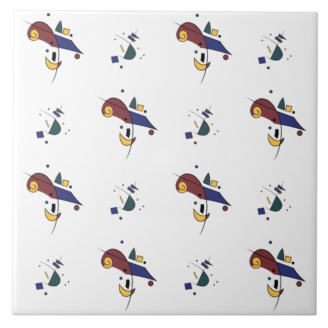 Azulejo De Cerâmica Padrão Geométrico de abstrato (Frente)