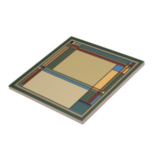 Azulejo De Cerâmica Padrão Geométrico de Artes e Artesanatos Negros At