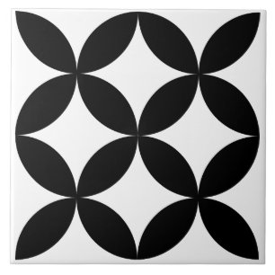 Azulejo De Cerâmica Padrão Geométrico de Círculo Floral Moderno