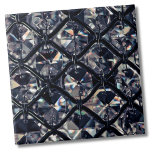 Azulejo De Cerâmica Padrão Geométrico de Glam Elegante<br><div class="desc">Azulejo de cerâmica Elegante Glam Black White Crystal Geométrico. Esta impressão de cristal glamourosa é perfeita para a menina feminina que gosta de bens brilhantes! Que fofo isso seria em um banheiro de vidro, salão ou maquiagem. Quer queiras usar este azulejo como uma pequena porta copos ou trivit para uma...</div>