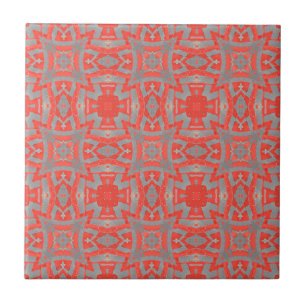 Azulejo De Cerâmica padrão geométrico de mosaico marroquino vermelho c