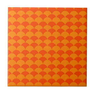 Azulejo De Cerâmica Padrão Geométrico de Onda Japonesa de Meio Círculo