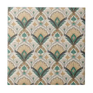 Azulejo De Cerâmica Padrão Geométrico de Ventoinha e Arco Art Déco Dou
