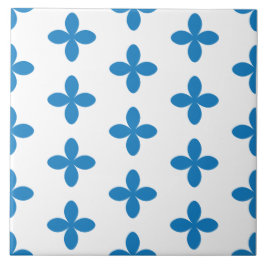 Azulejo De Cerâmica Padrão geométrico de vintage azul.